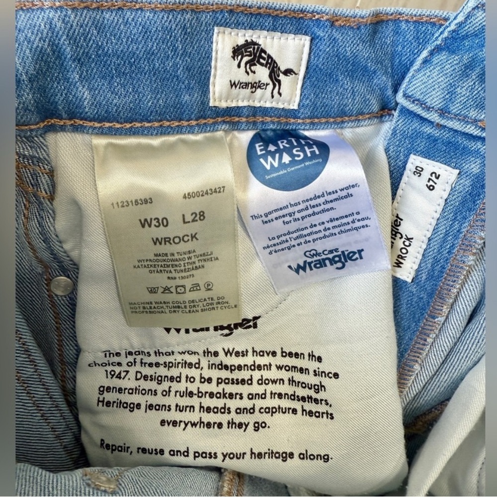 Wrangler Wrock Patchwork Jeans Womens Flared Western Light Earth Wash - 30x28 - Picture 3 of 3